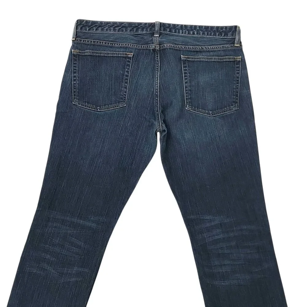 Bonobos Jeans Mens 38x32 Blue Slim Straight Durable Ringspun Denim Casual Work